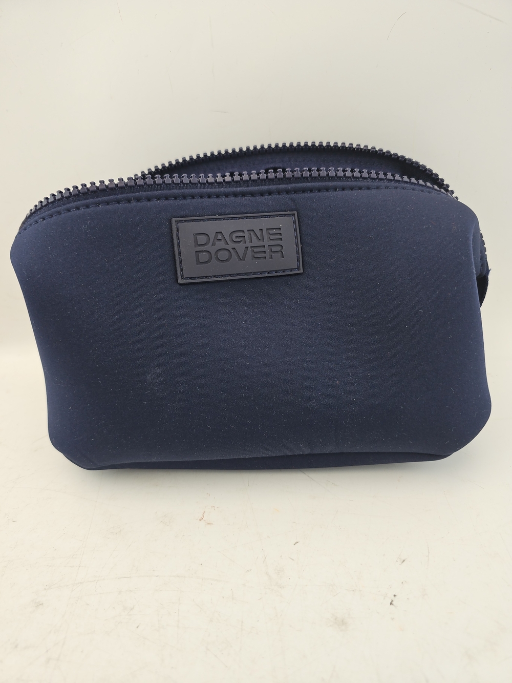 Dagne Dover Navy Blue Neoprene Toiletry Pouch 8x4x4
